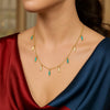 14K Yellow Gold Turquoise And MOP Inlay Station Necklace, view 3