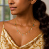 14K Yellow Gold Turquoise And MOP Inlay Station Necklace, view 4