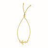 14k Yellow Gold Anchor Design Adjustable Lariat Bracelet