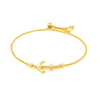 14k Yellow Gold Anchor Design Adjustable Lariat Bracelet, view 2