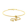 14k Yellow Gold Anchor Design Adjustable Lariat Bracelet, view 3