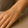 14k Yellow Gold Anchor Design Adjustable Lariat Bracelet, view 5