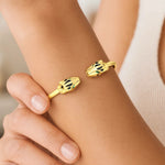 14K Yellow Gold Panther Bangle (3.00 mm), view 5
