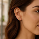 14K Yellow Gold Yours Truly Initial X Stud Earrings, view 2