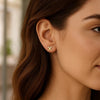 14K Yellow Gold Yours Truly Initial X Stud Earrings, view 2