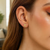 14K Yellow Gold Yours Truly Initial X Stud Earrings, view 3