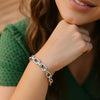 Sterling Silver Rhodium Plated Oval Link Bracelet, view 4