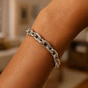 Sterling Silver Rhodium Plated Oval Link Bracelet, view 5