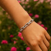 Sterling Silver Rhodium Plated Oval Link Bracelet, view 6
