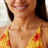 14K Yellow Gold Yours Truly Block Letter Initial Q Necklace, view 3