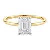 1.50Ct Emerald Lab Grown IGI G/VS1 Diamond Ring in 10K Yellow Gold