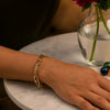 14k Yellow Gold 7 3/4 inch Beaded Oval Chain Bracelet (7.20 mm), view 2