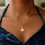 Sea Shell Necklace in 10K Yellow Gold, view 4