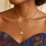 Sea Shell Necklace in 10K Yellow Gold, view 5
