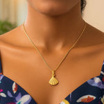 Sea Shell Necklace in 10K Yellow Gold, view 6