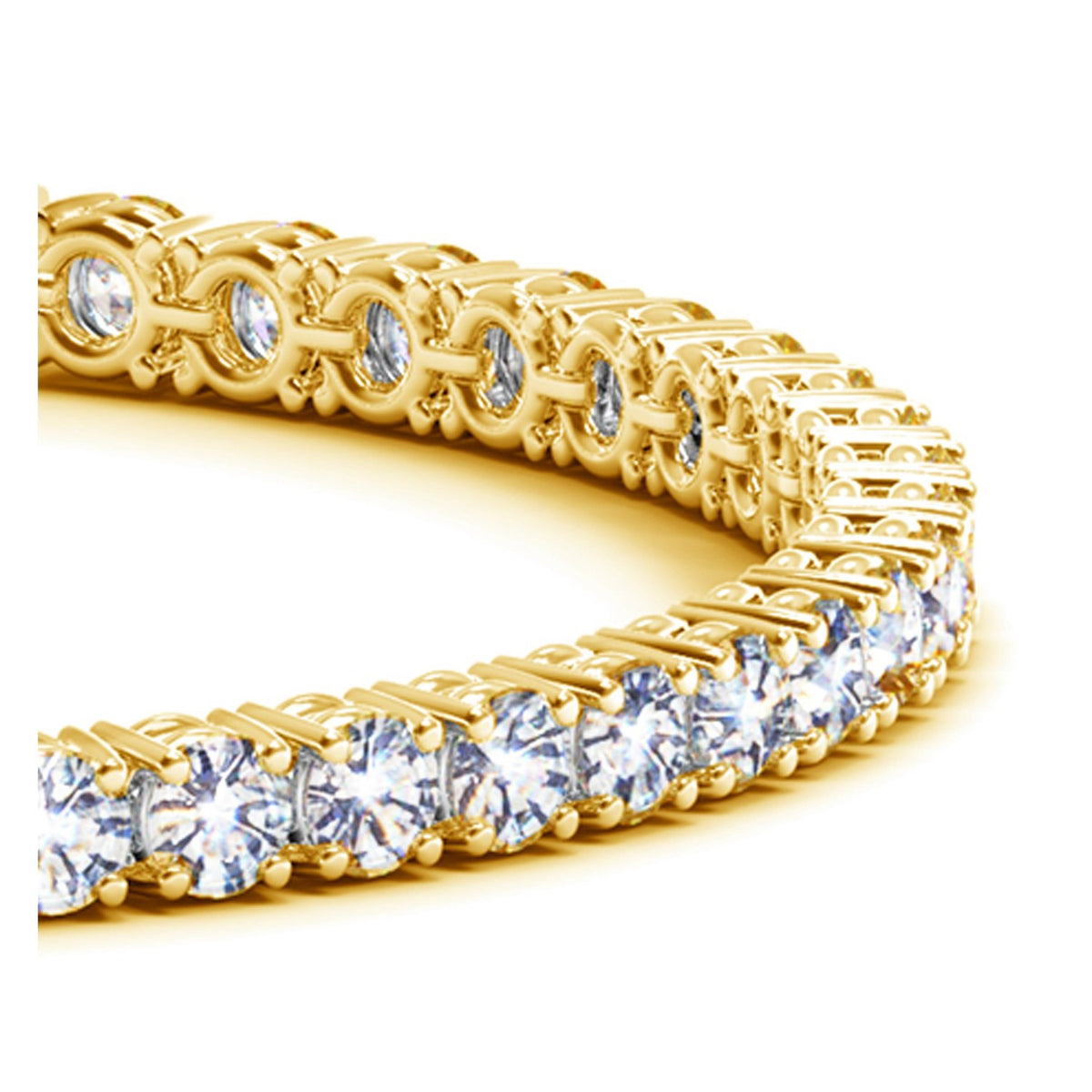 Lab Grown Round Diamond Tennis Bracelet in 14K Yellow Gold (8 cctw F/G VS2/SI1), view 2
