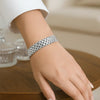 14k White Gold Faceted Panther Link Chain Bracelet, view 5