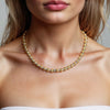 Two Tone Beaded Chain Necklace in 14K Gold, view 5