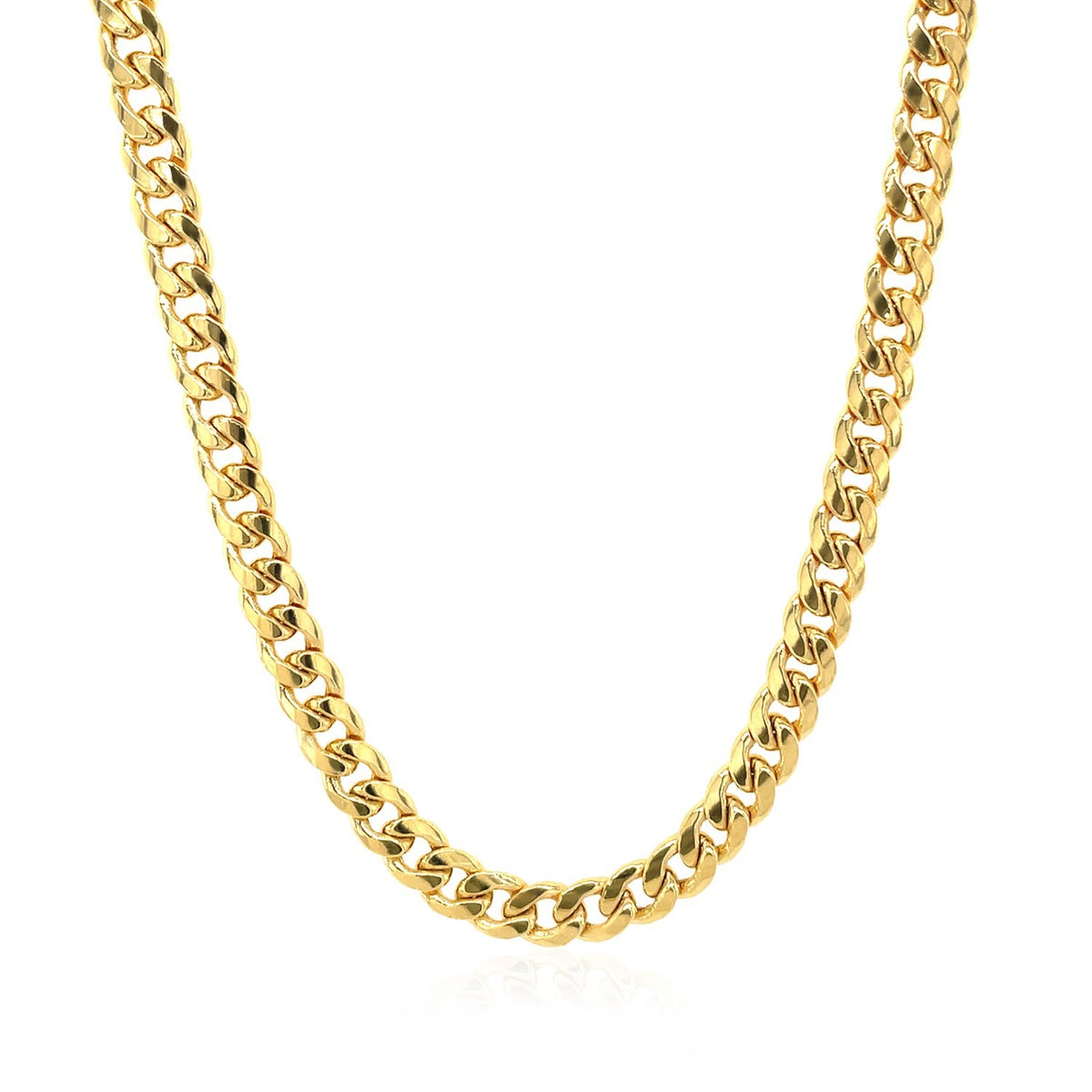 10k Yellow Gold Miami Cuban Semi Solid Chain (4.50 mm), view 2