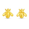14K Yellow Gold Bee Stud Earrings, view 2