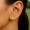 14K Yellow Gold Bee Stud Earrings, view 4