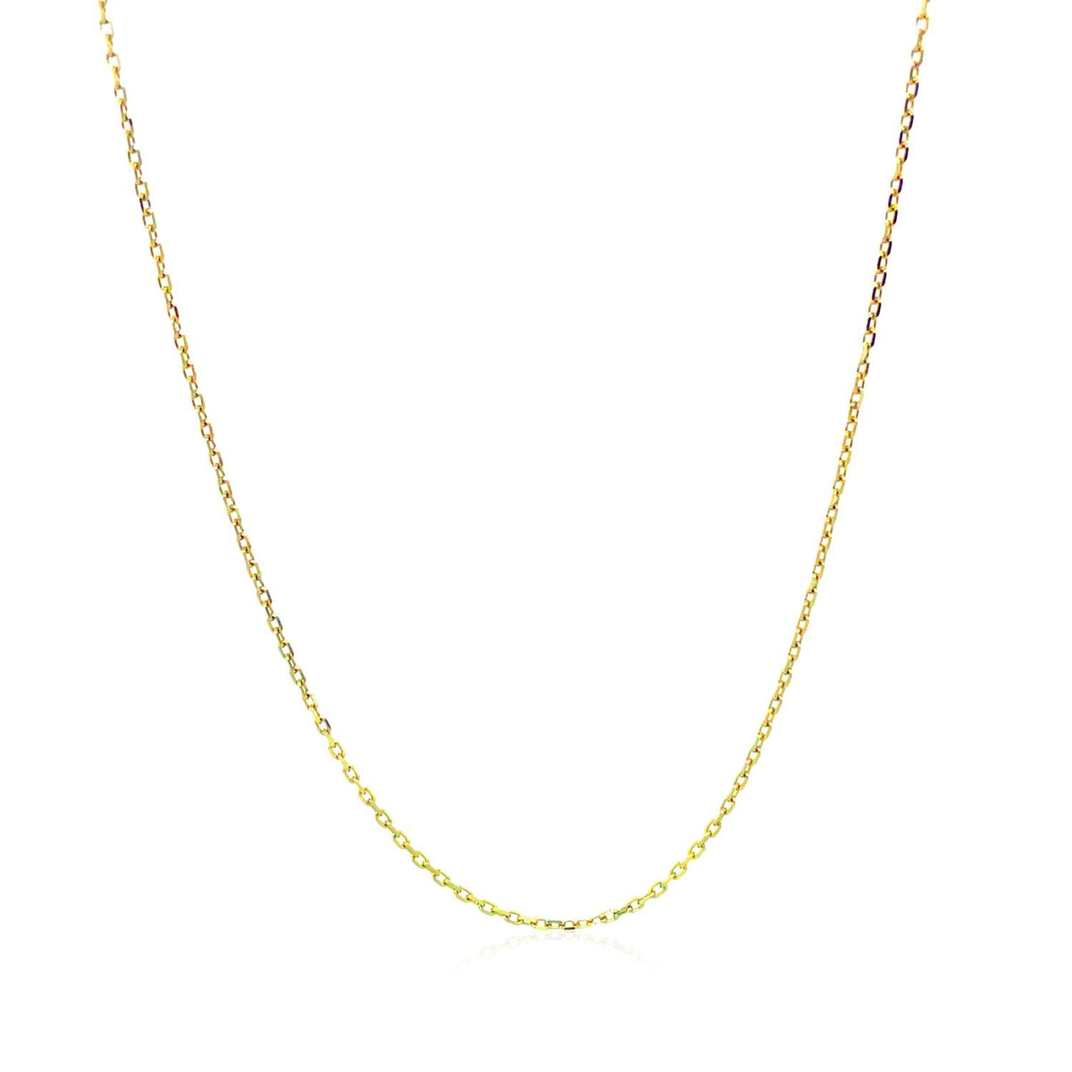 10k Yellow Gold Diamond Cut Cable Link Chain (0.87 mm), view 2