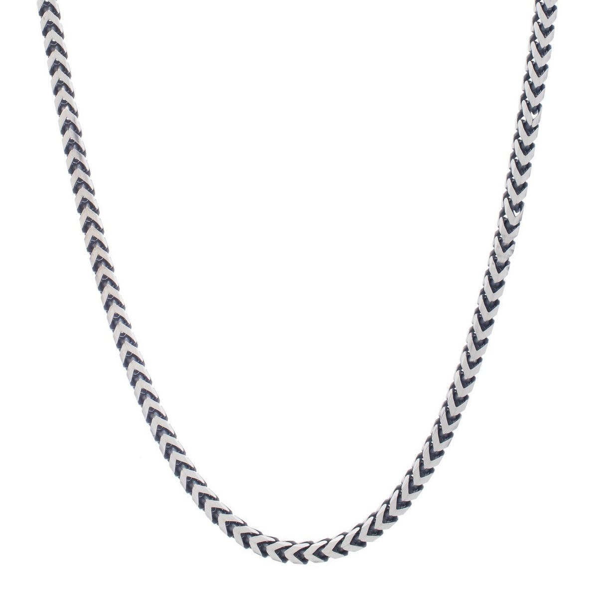 Sterling Silver Gunmetal Finish Franco Link Chain (4.60 mm), view 2
