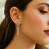 14K White Gold Double Link Paperclip Drop Earrings, view 2