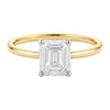 1 Carat Emerald Lab Grown IGI G/VS1 Diamond Solitaire Ring in 10K Yellow Gold