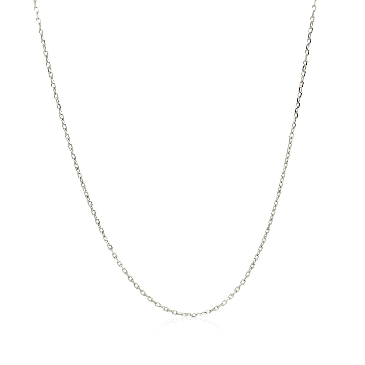 18k White Gold Diamond Cut Cable Link Chain (0.75 mm), view 2