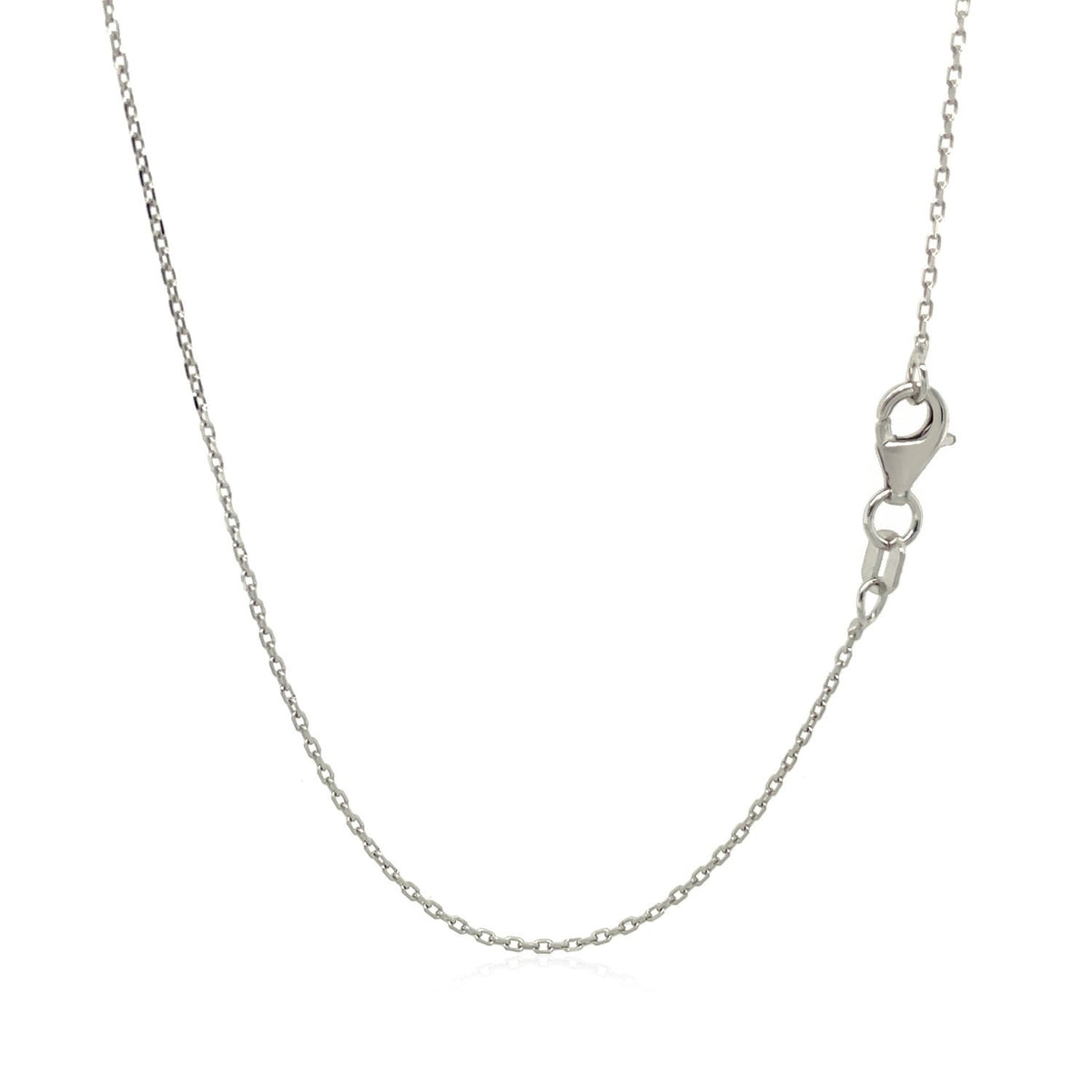 18k White Gold Diamond Cut Cable Link Chain (0.75 mm), view 3