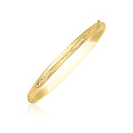 10K Yellow Gold Botanical Pattern Florentine Bangle (5.00 mm)