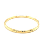 10K Yellow Gold Botanical Pattern Florentine Bangle (5.00 mm), view 2