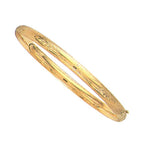10K Yellow Gold Botanical Pattern Florentine Bangle (5.00 mm), view 3
