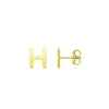 14K Yellow Gold Yours Truly Initial H Stud Earrings