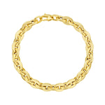 14K Yellow Gold Mirror Rolo Link Chain Bracelet (7.30 mm)