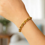14K Yellow Gold Mirror Rolo Link Chain Bracelet (7.30 mm), view 5