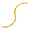 14K Yellow Gold Mirror Rolo Link Chain Bracelet (7.30 mm), view 6