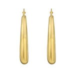 14K Yellow Gold Round Back to Back Hoop Earrings, view 2