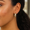 10K Two Tone Gold Diamond Cut X Hinged Hoop Earrings (6.00 mm), view 2