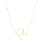 14K Yellow Gold Yours Truly Large Initial R Necklace