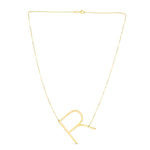 14K Yellow Gold Yours Truly Large Initial R Necklace, view 2
