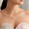 14K Yellow Gold 7mm Pearl Solitaire Necklace, view 2