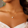14K Yellow Gold 7mm Pearl Solitaire Necklace, view 3