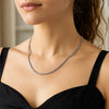 Sterling Silver Rhodium Plated Octagonal Snake Chain (3.00 mm), view 5
