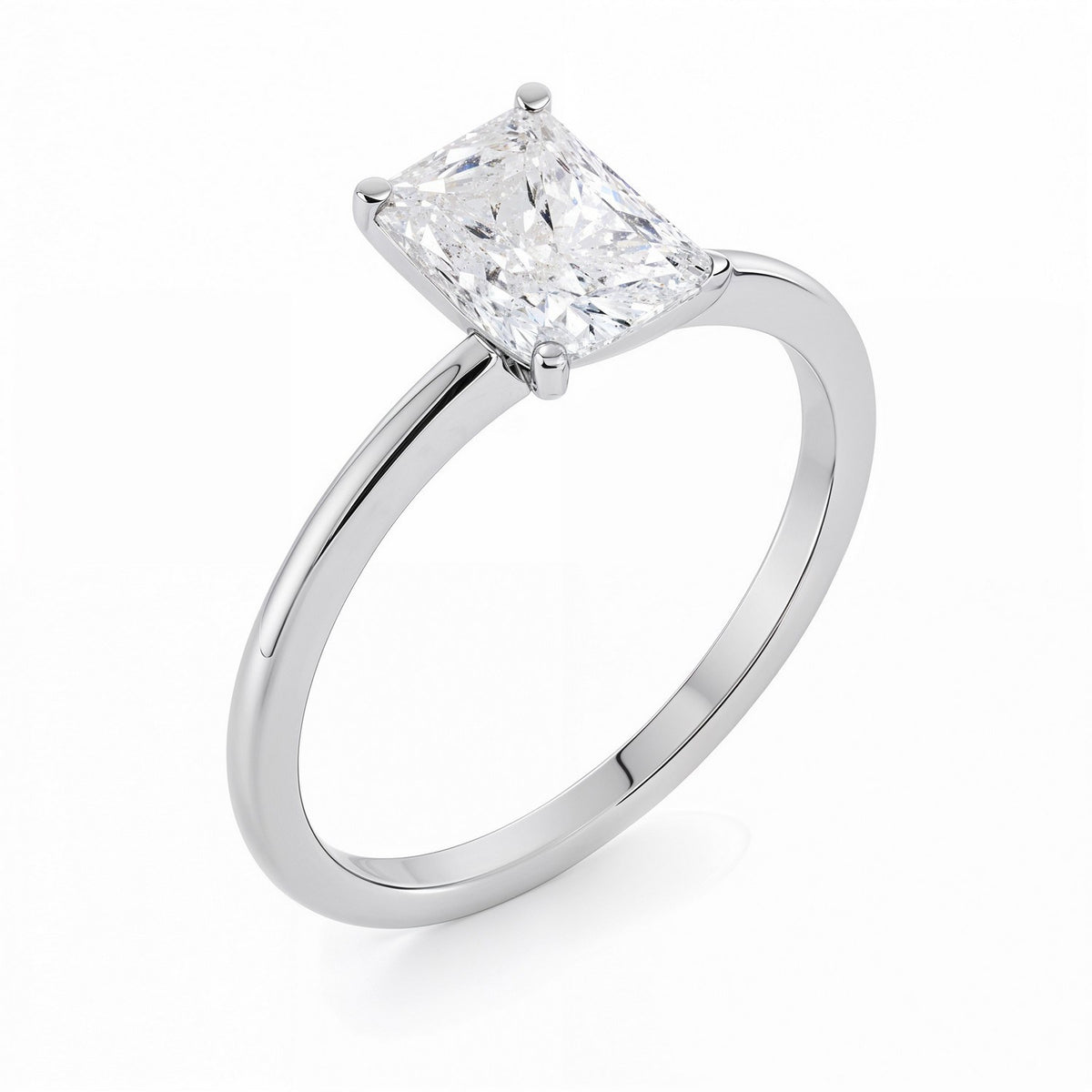 2 Carat Radiant Lab Grown IGI G/VS1 Diamond Solitaire Ring in 10K White Gold, view 2