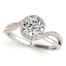  14k White And Rose Gold Bypass Band Diamond Engagement Ring (1 1/8 cttw)