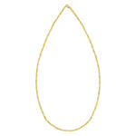 14K Yellow Gold Flat Pebble Link Necklace (2.50 mm), view 3
