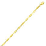 14K Yellow Gold Flat Pebble Link Necklace (2.50 mm), view 4
