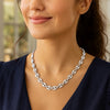 Sterling Silver Rhodium Plated Lite Puffed Mariner Chain (7.80 mm), view 5